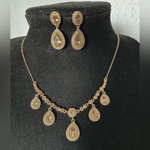 Carolee gold necklace and earrings set